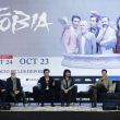 Los integrantes de la banda mexicana de rock Fobia asisten a una rueda de prensa este lunes, en el Palacio de los Deportes de la Ciudad de México (México). EFE/José Méndez Los integrantes de la banda mexicana de rock Fobia asisten a una rueda de prensa este lunes, en el Palacio de los Deportes de la Ciudad de México (México). EFE/José Méndez