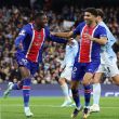 Ousmane Dembele celebra un gol ante el Manchester City (Foto EFE)
