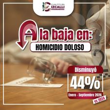 Disminuyeron homicidios dolosos en C. Izcalli Disminuyeron homicidios dolosos en C. Izcalli