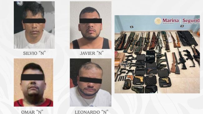 En Puebla, las autoridades aseguraron un torno presuntamente utilizado para fabricar armas, además de 10 armas cortas, ocho largas, cuatro artesanales y 11 rifles. (Gabinete de seguridad)