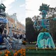 De las 27 catrinas monumentales de esta edición, 19 se exhiben en Atlixco y ocho más se encuentran en otros lugares de México y el extranjero, incluidos Nueva York y Alemania. (EFE)